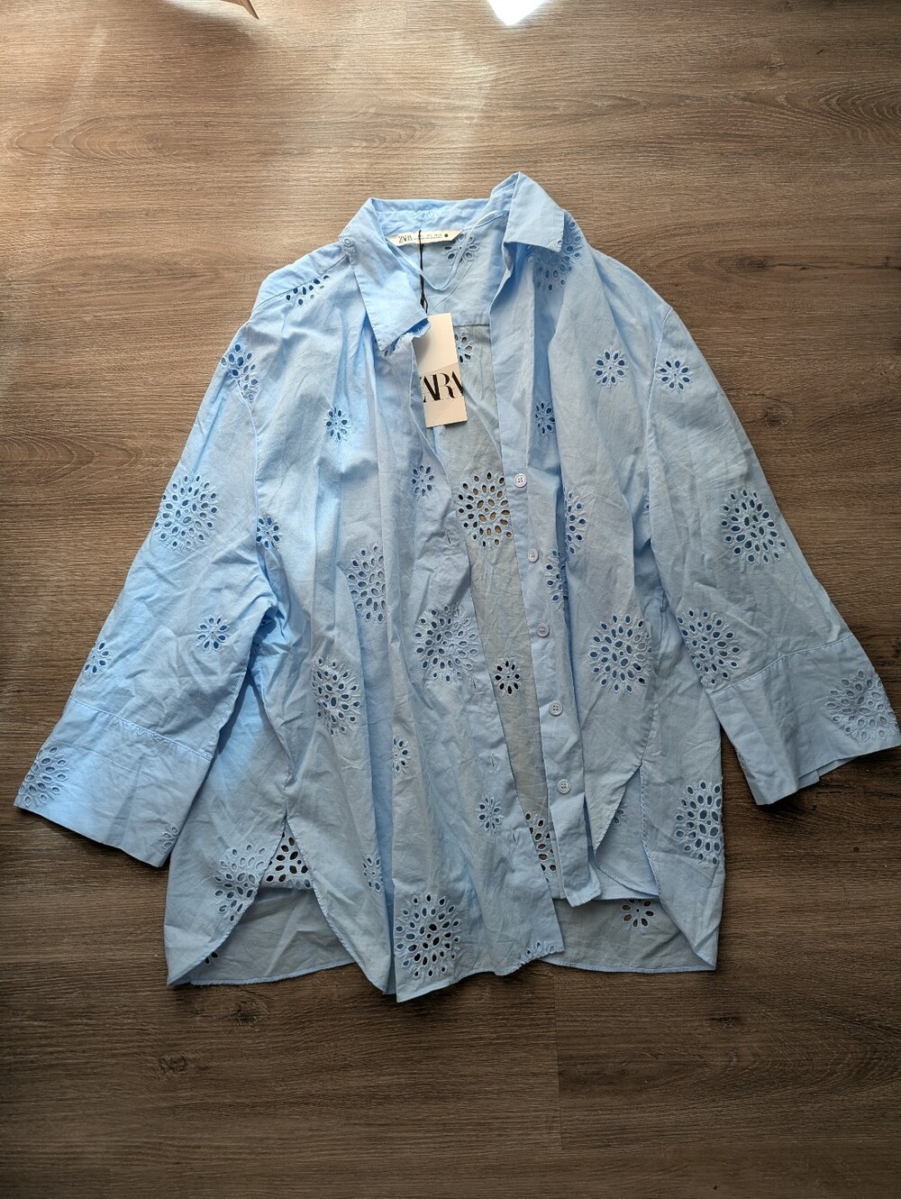 Zara Blouse Blue Button Down